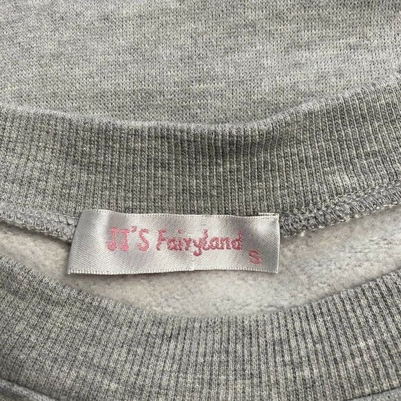 JJ's Fairyland Sweatshirt Fleece Sleeve Gray Crewneck Size Small Women's - Picture 6 of 7